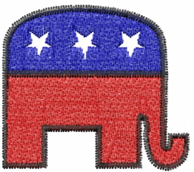 Picture of Republican Elephant Machine Embroidery Design