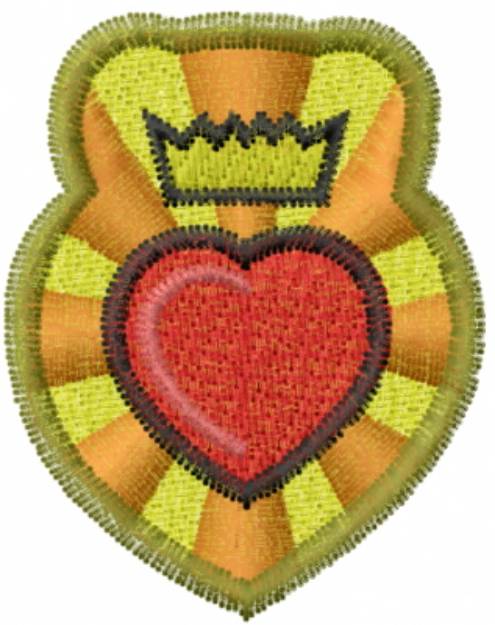 Picture of Crown and Hearts Machine Embroidery Design