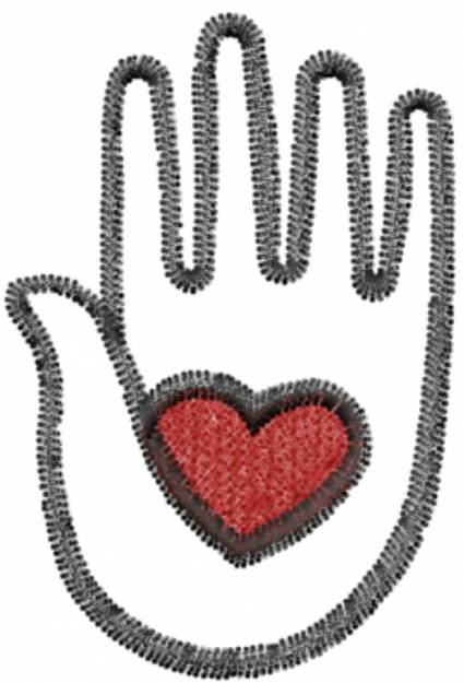 Picture of Heart in Hand Machine Embroidery Design