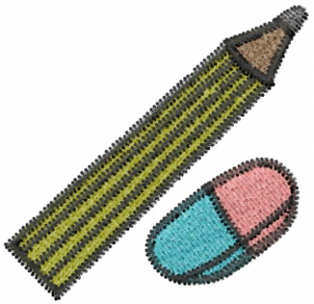 Picture of Pencil and Rubber Eraser Machine Embroidery Design