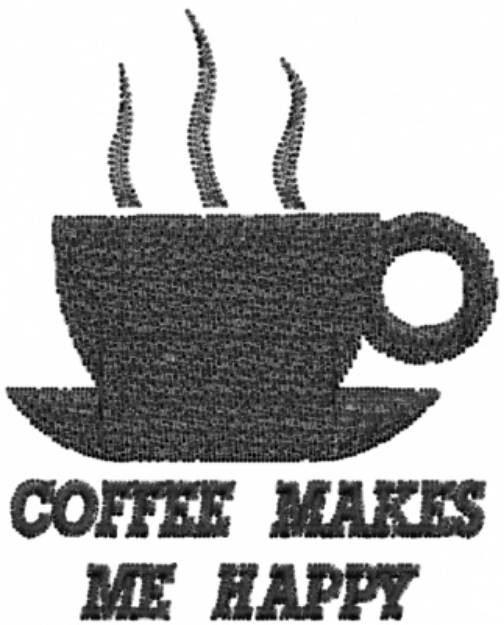 Picture of Coffee Makes Me Happy Machine Embroidery Design