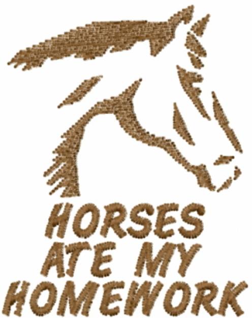 Picture of Horses Ate My Homework Machine Embroidery Design