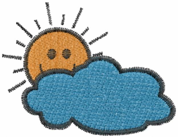 Picture of Sun and Clouds Machine Embroidery Design