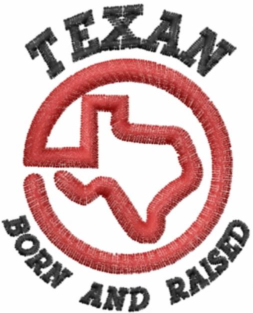 Picture of TEXAN BORN AND RAISED Machine Embroidery Design