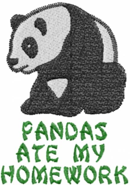 Picture of PANDAS ATE MY HOMEWORK Machine Embroidery Design