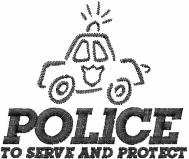 Picture of POLICE TO SERVE AND PROTECT Machine Embroidery Design