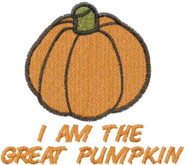 Picture of I AM THE GREAT PUMPKIN Machine Embroidery Design