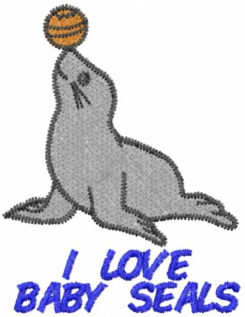 Picture of I LOVE BABY SEALS Machine Embroidery Design