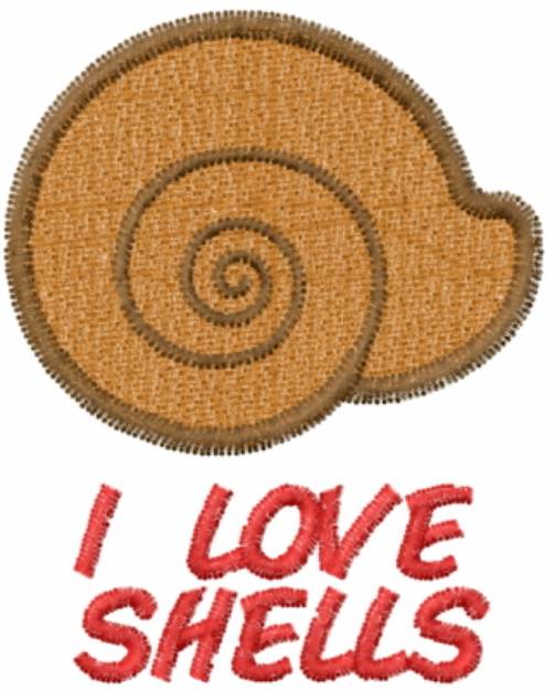 Picture of I LOVE SHELLS Machine Embroidery Design