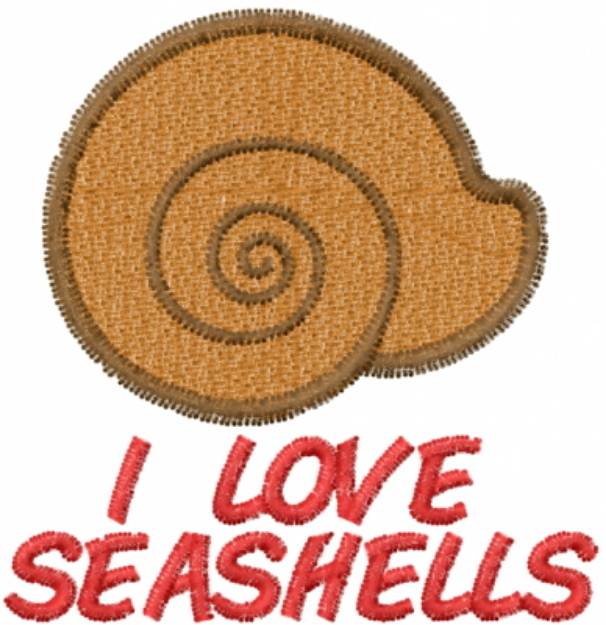 Picture of I LOVE SEASHELLS Machine Embroidery Design