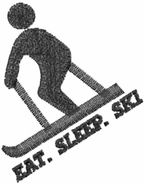 Picture of EAT SLEEP SKI Machine Embroidery Design