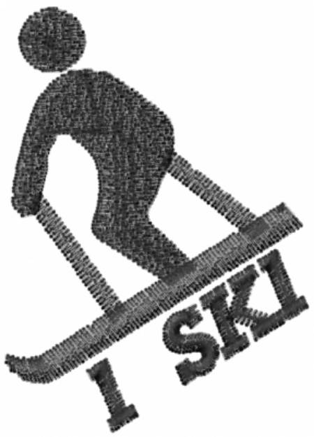Picture of I SKI Machine Embroidery Design