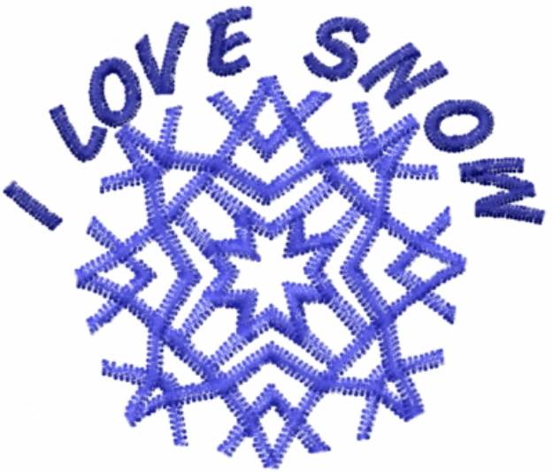 Picture of I LOVE SNOW Machine Embroidery Design