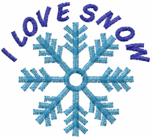 Picture of I LOVE SNOW Machine Embroidery Design