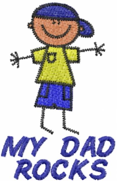 Picture of MY DAD ROCKS Machine Embroidery Design