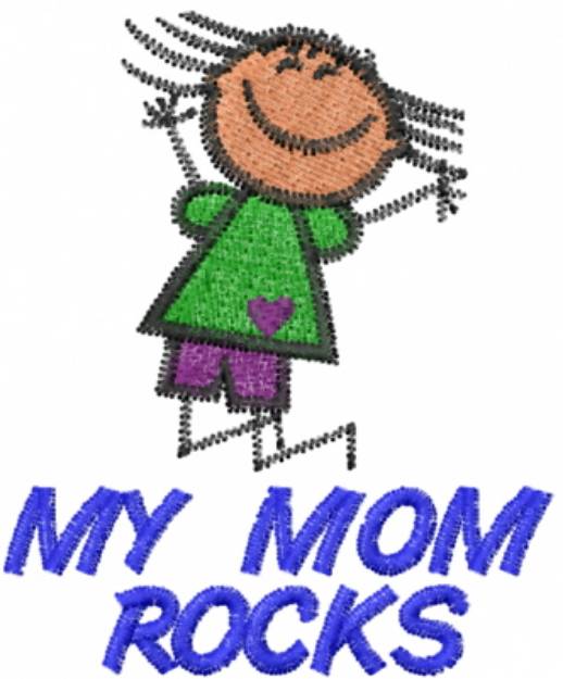Picture of MY MOM ROCKS Machine Embroidery Design