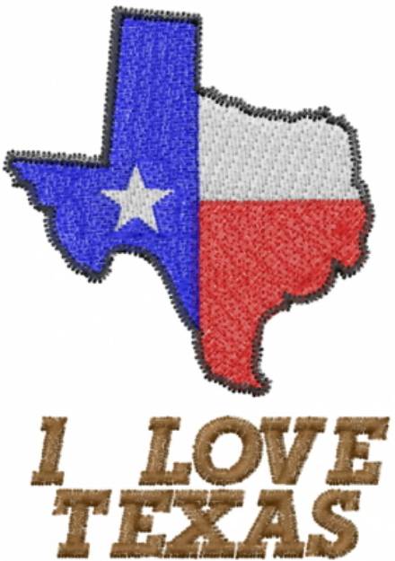 Picture of I LOVE TEXAS Machine Embroidery Design