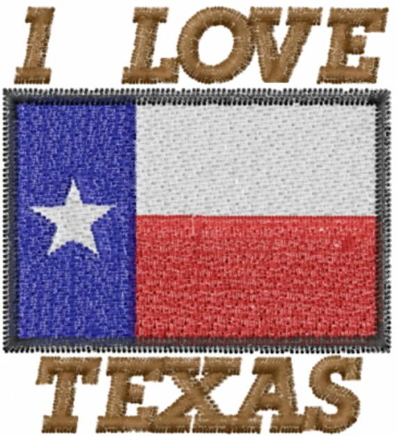 Picture of I LOVE TEXAS Machine Embroidery Design