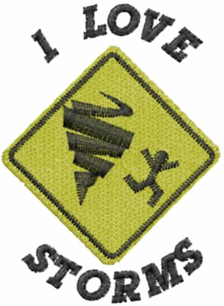 Picture of I LOVE TORNADOES Machine Embroidery Design