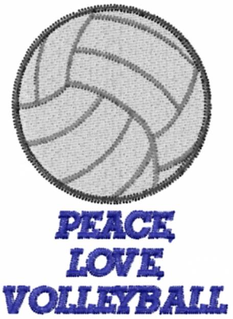 Picture of PEACE LOVE VOLLEYBALL Machine Embroidery Design