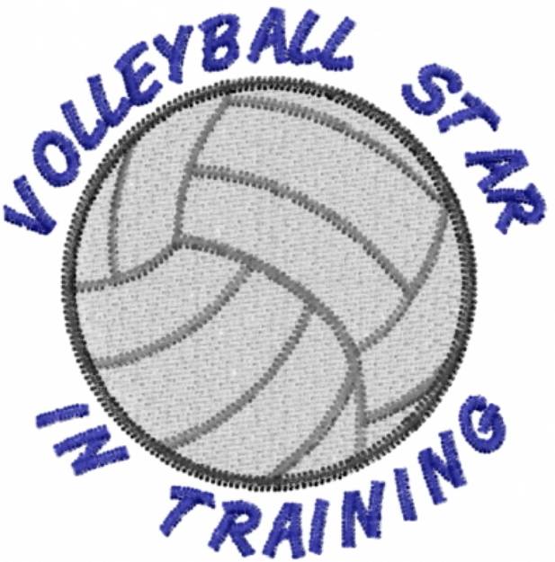 Picture of VOLLEYBALL STAR IN TRAINING Machine Embroidery Design