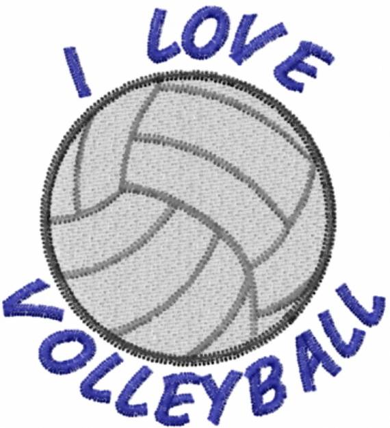 Picture of I LOVE VOLLEYBALL Machine Embroidery Design