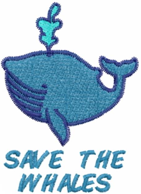 Picture of SAVE THE WHALES Machine Embroidery Design