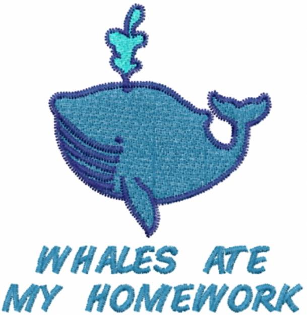 Picture of WHALES ATE MY HOMEWORK Machine Embroidery Design