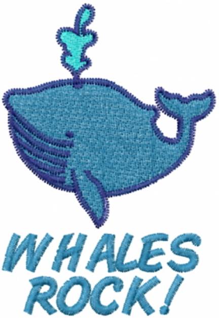 Picture of WHALES ROCK Machine Embroidery Design