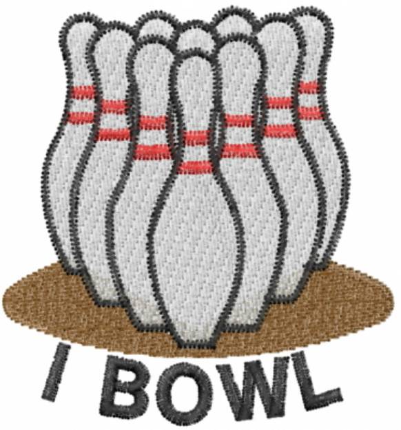 Picture of I Bowl Machine Embroidery Design