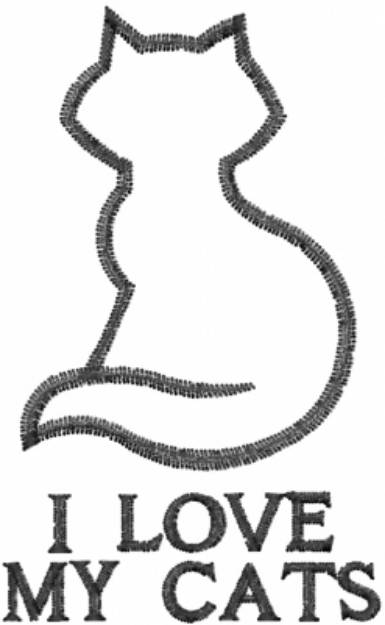 Picture of Love My Cats Machine Embroidery Design