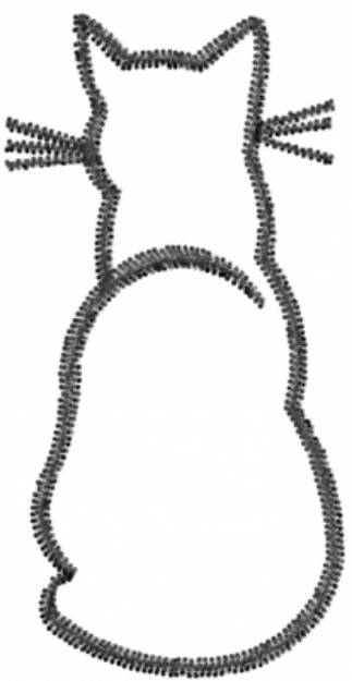 Picture of Cat Back Outline Machine Embroidery Design