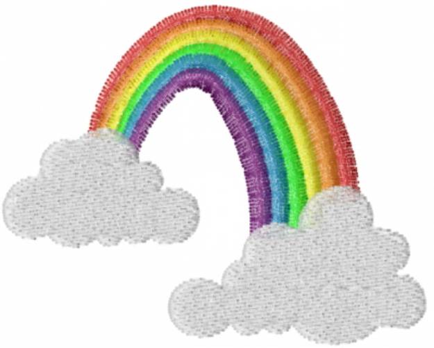 Picture of Clouds and Rainbow Machine Embroidery Design