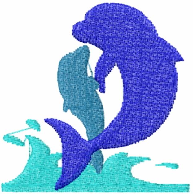 Picture of Dolphins Silhouette Machine Embroidery Design