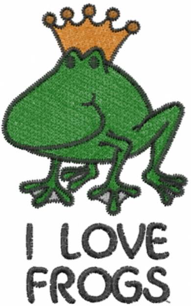Picture of I Love Frogs Machine Embroidery Design