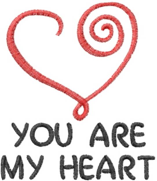 Picture of You Are My Heart Machine Embroidery Design