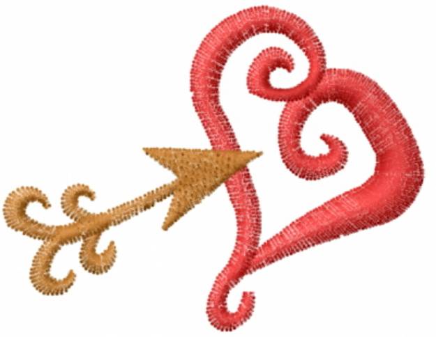 Picture of Heart And Arrow Machine Embroidery Design