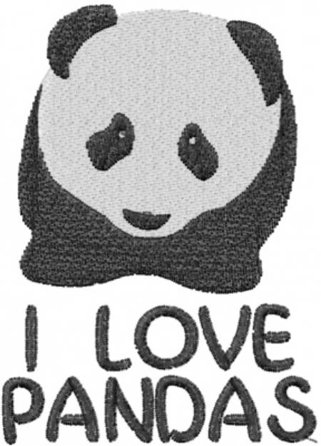 Picture of I Love Pandas Machine Embroidery Design