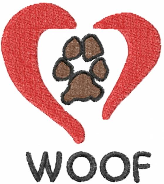 Picture of Woof Heart Machine Embroidery Design