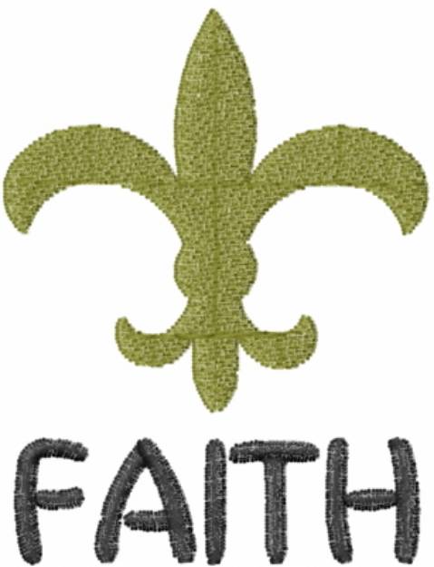 Picture of Fleur de Lis Faith Machine Embroidery Design