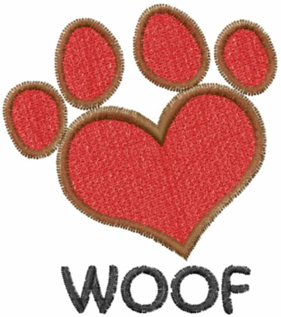 Picture of Heart Woof Machine Embroidery Design