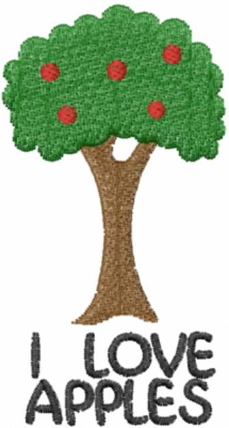 Picture of I Love Apples Machine Embroidery Design
