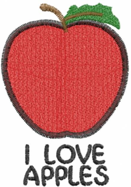 Picture of I Love Apples Machine Embroidery Design
