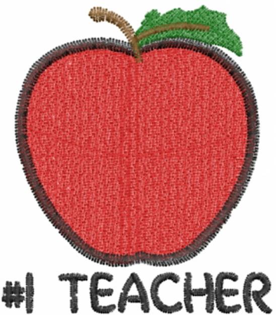 Picture of #1 Teacher Machine Embroidery Design