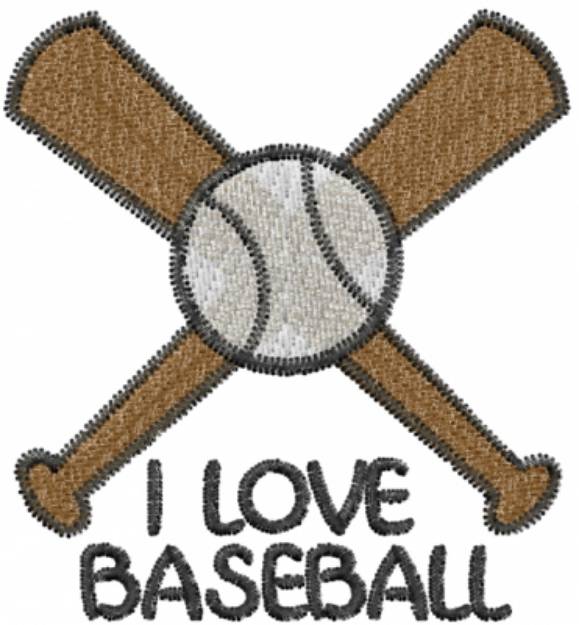 Picture of I Love Baseball Machine Embroidery Design
