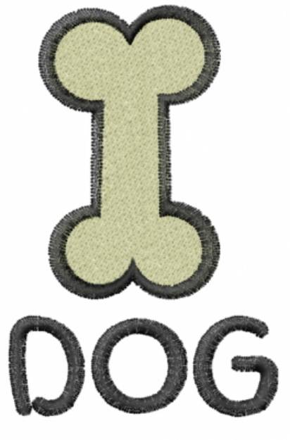 Picture of One Dog Bone Machine Embroidery Design