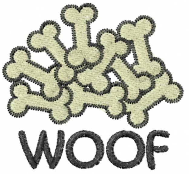 Picture of Woof Dog Bones Machine Embroidery Design