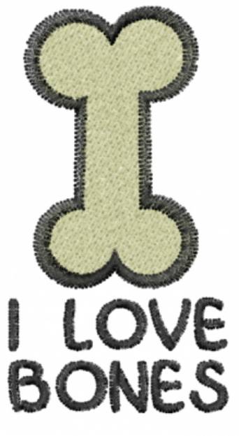 Picture of I Love Bones Machine Embroidery Design