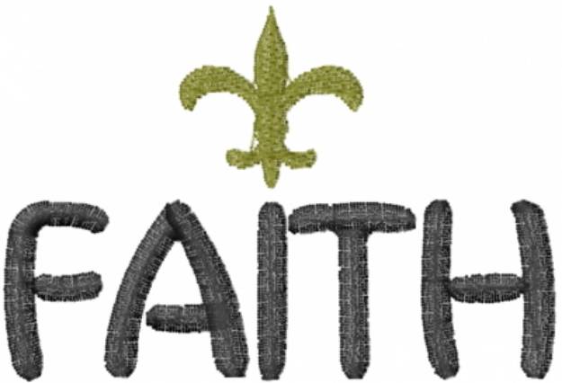 Picture of Fleur de Lis Faith Machine Embroidery Design
