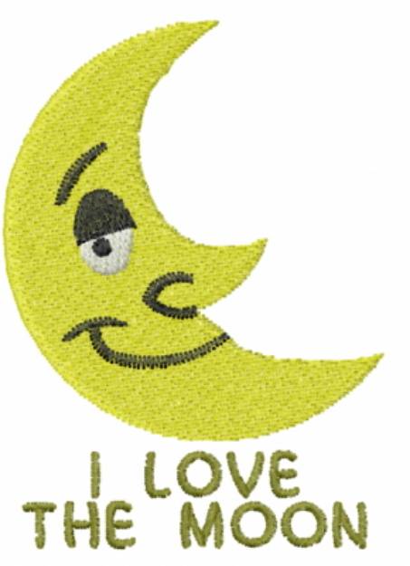Picture of I Love The Moon Machine Embroidery Design